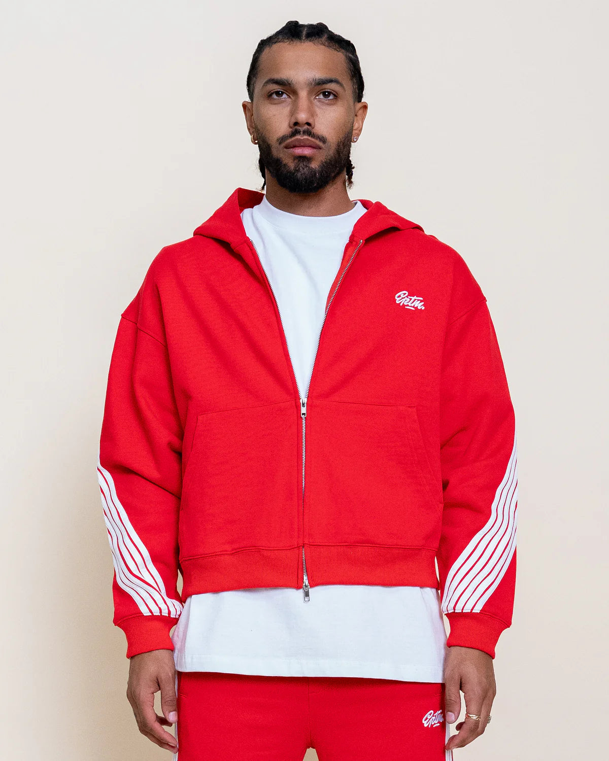 Stripped Zip Up Jacket