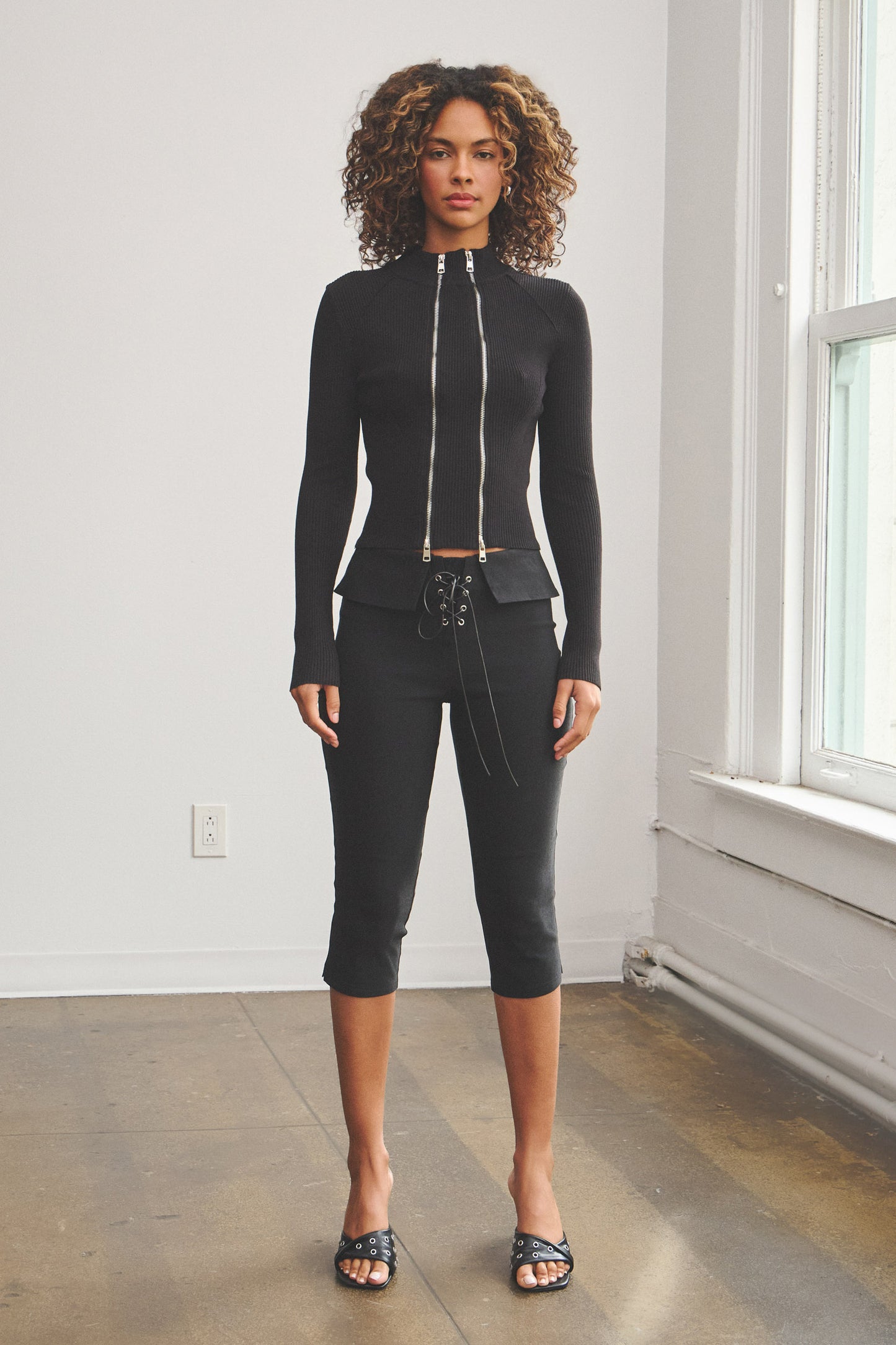 Double Full Zip Long Sleeve Shirt