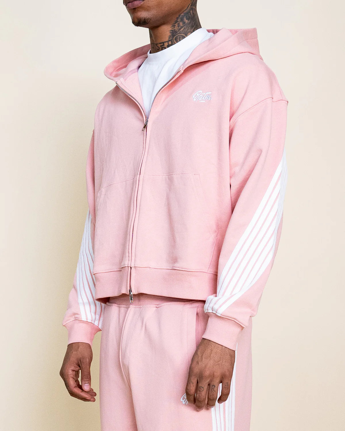 Stripped Zip Up Jacket
