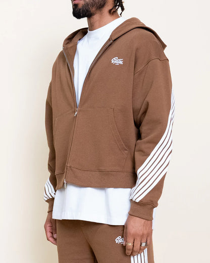 Stripped Zip Up Jacket