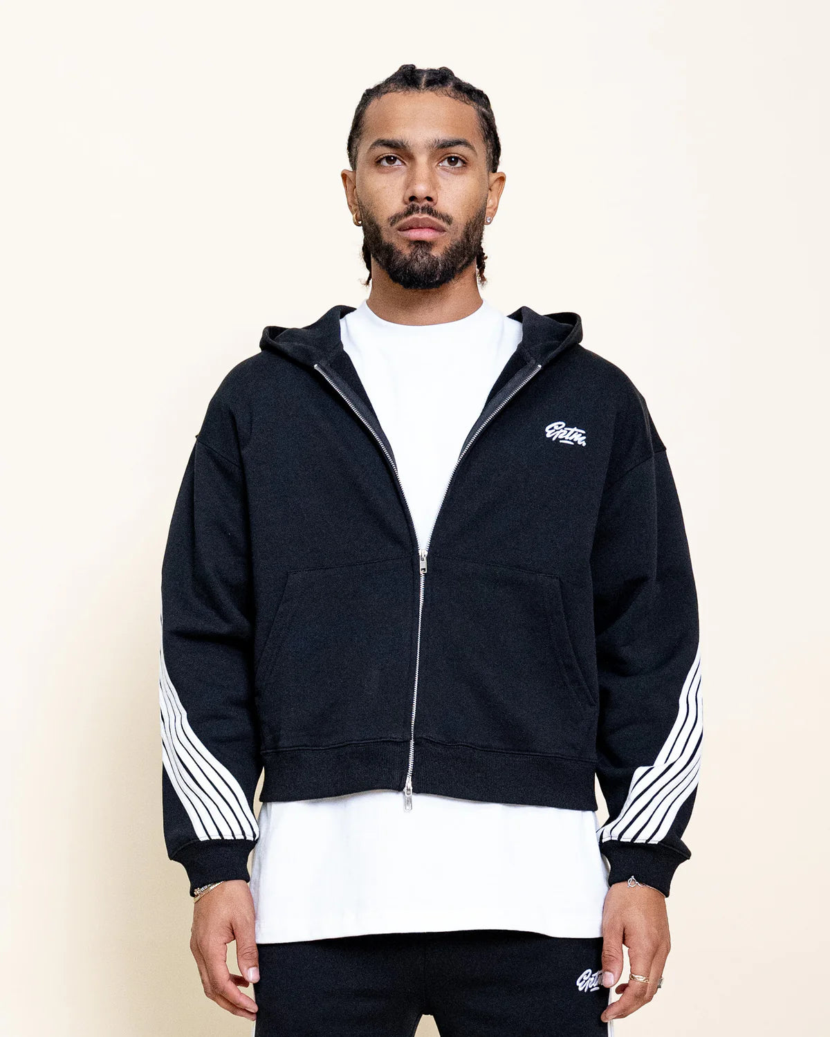 Stripped Zip Up Jacket