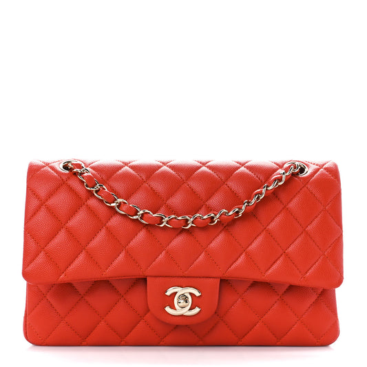 Chanel Caviar Quilted Medium Double Flap in Dark Pink