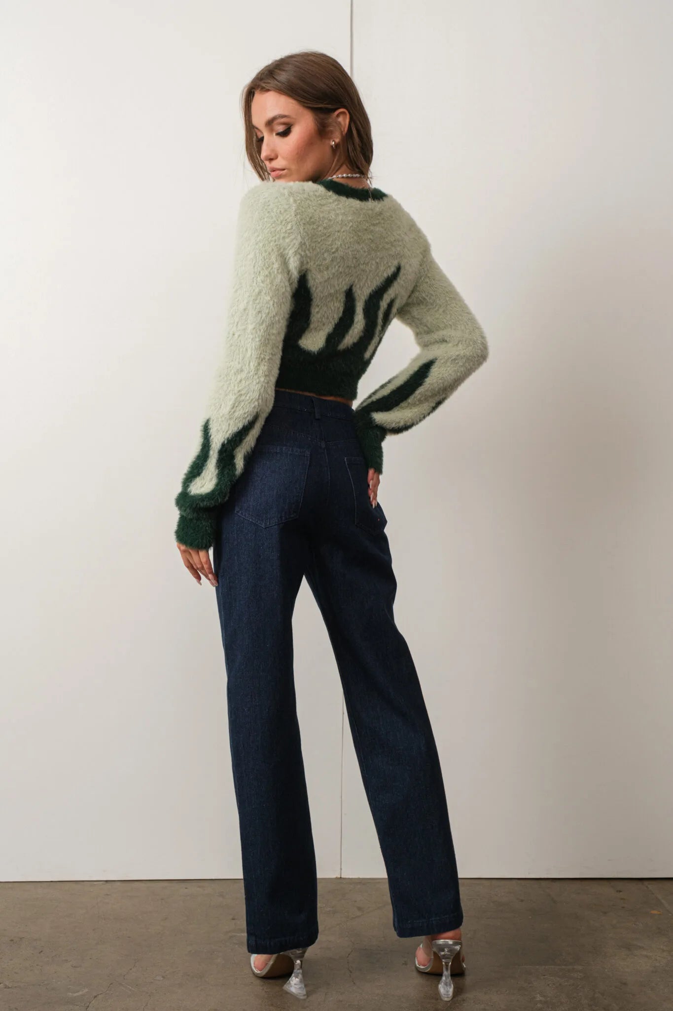 Green Goodness Mohair Cropped Sweater