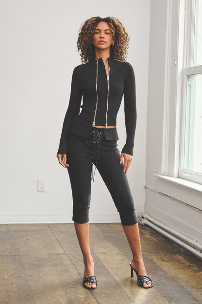 Double Full Zip Long Sleeve Shirt
