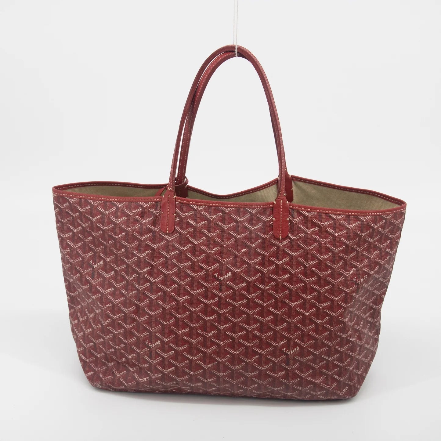 Goyard Red Herringbone Saint Louis PM w/ Pouch