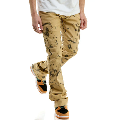 Waxed Cargo Flare Pants