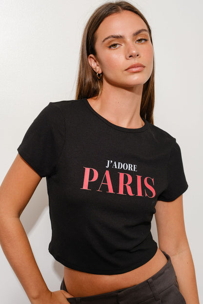 J’ADORE PARIS T-Shirt-Black
