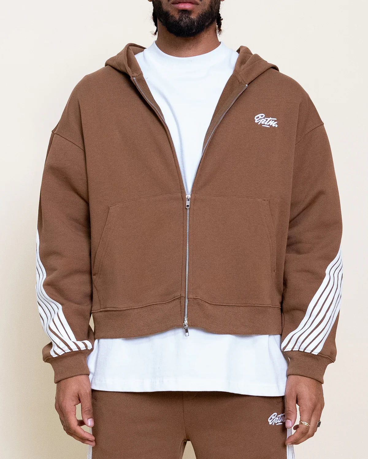 Stripped Zip Up Jacket