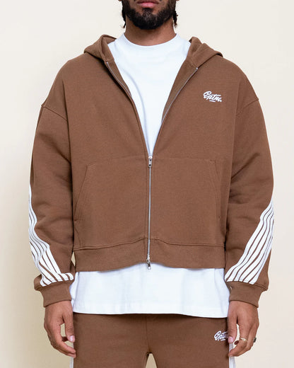 Stripped Zip Up Jacket