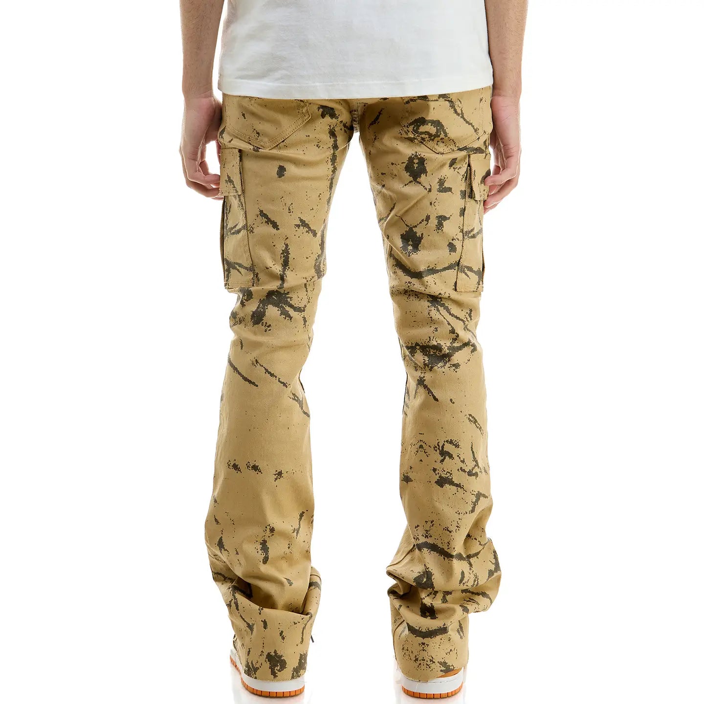 Waxed Cargo Flare Pants