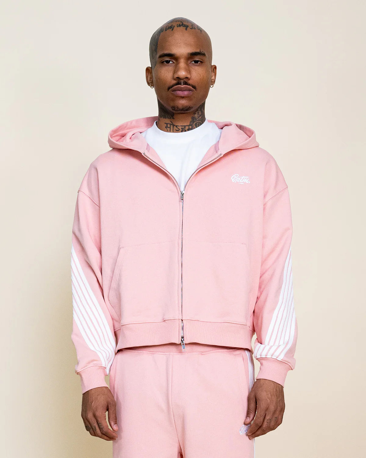 Stripped Zip Up Jacket