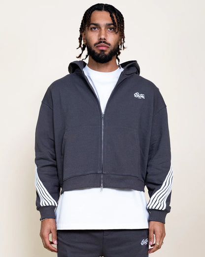Stripped Zip Up Jacket